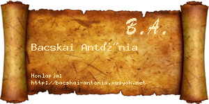 Bacskai Antónia névjegykártya